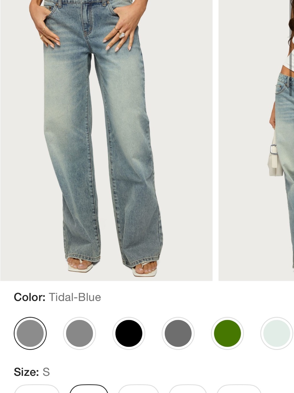 Edikted Tidal-Blue Wide-Leg Jeans